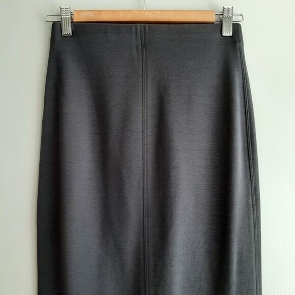 WILFRED / Aritzia Lis Pencil Midi Skirt Solid Grey Sz S Flawed - Picture 3 of 10